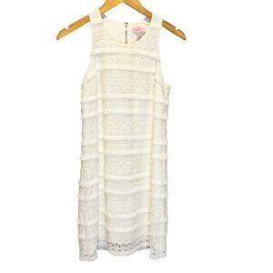 Lilly Pulitzer White Annette Sleeveless Lace Shift Dress - size 2